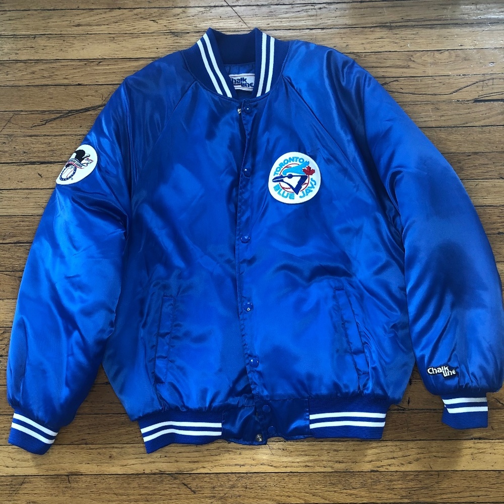 Vintage 90s Toronto Blue Jays Satin Bomber Jacket